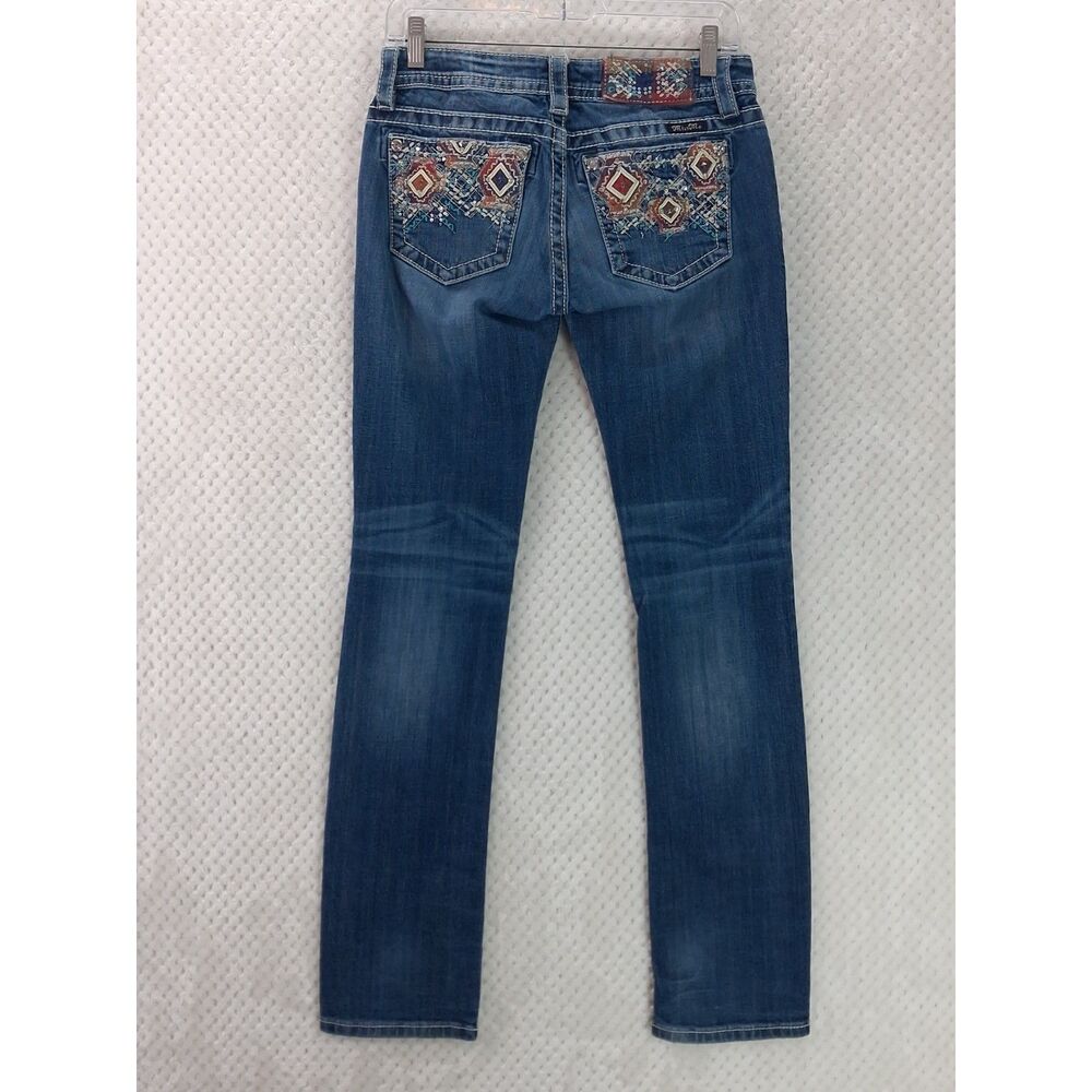 Miss Me Signature Straight Jeans Women's 26 Tall Embroidered Low Rise*READ*
